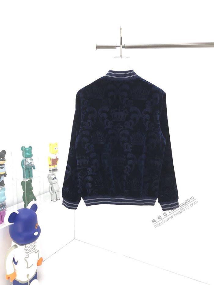 DG男裝 杜嘉班納老花絲絨面料拉鏈外套  ydi3552